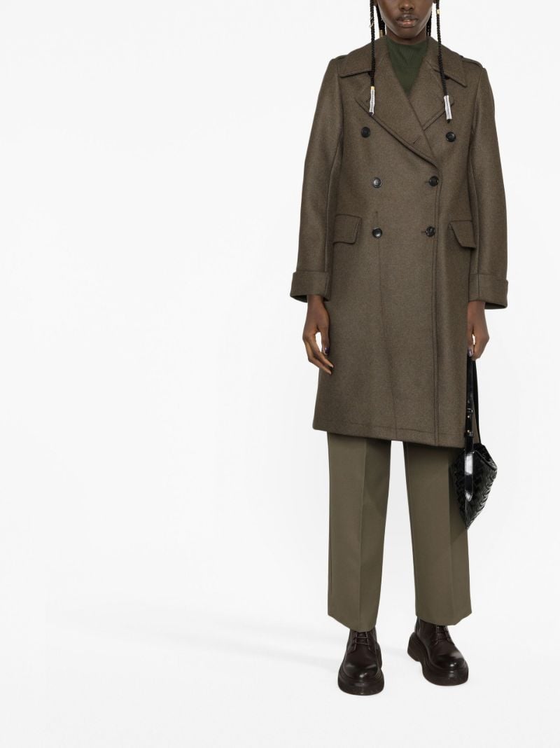 Green Double-breasted Button Coat