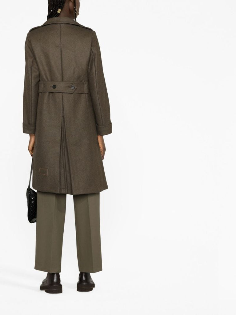 Green Double-breasted Button Coat