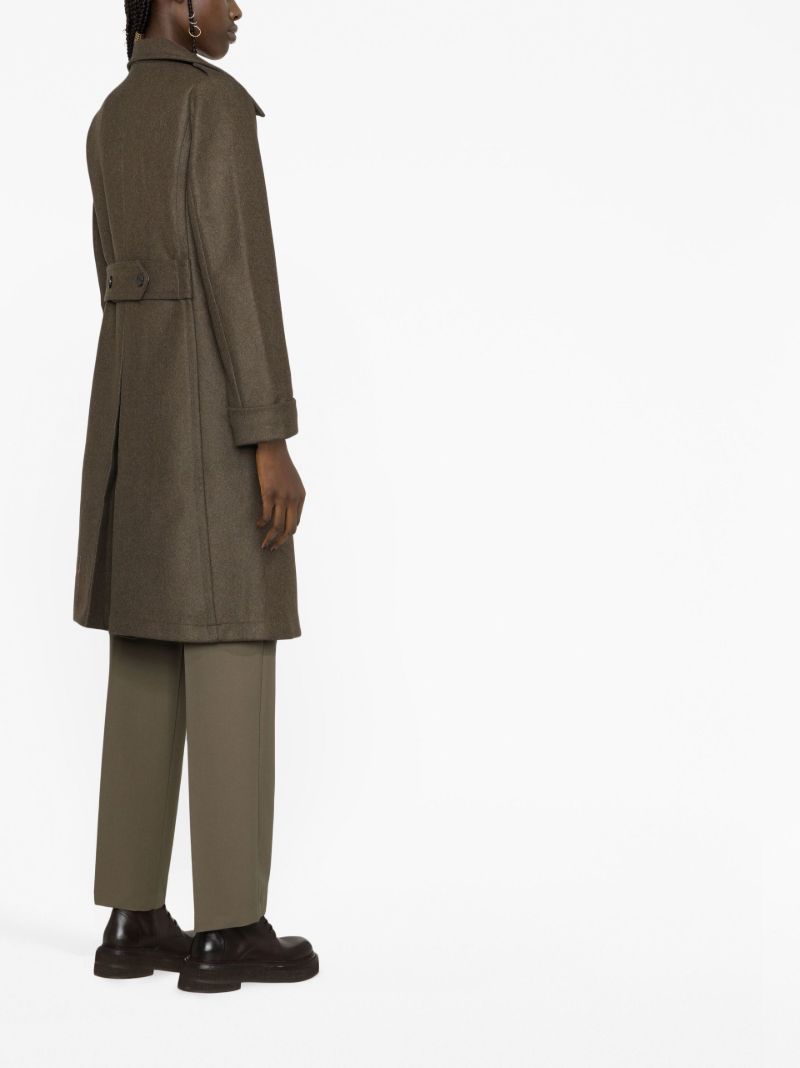 Green Double-breasted Button Coat