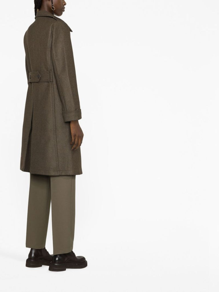 Green Double-breasted Button Coat
