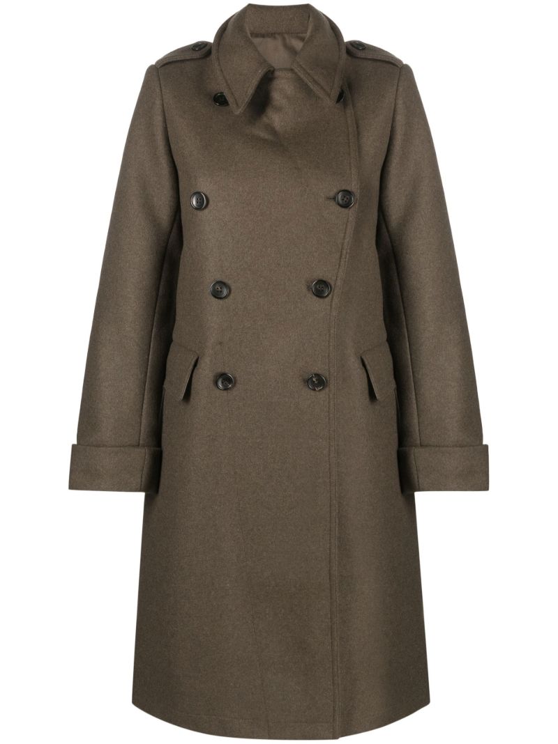 Green Double-breasted Button Coat