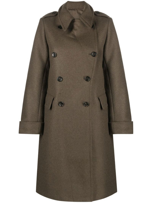 Green Double-breasted Button Coat