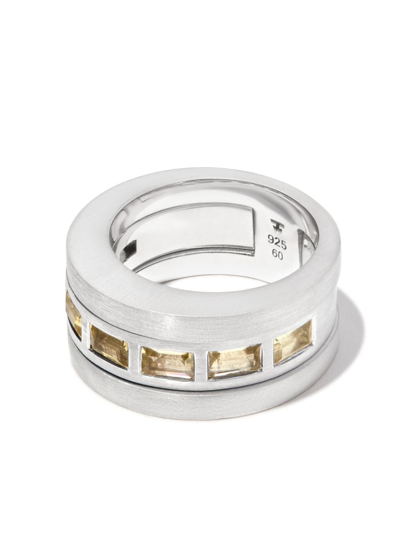 Sterling Silver Vault Double Arch Quartz Ring