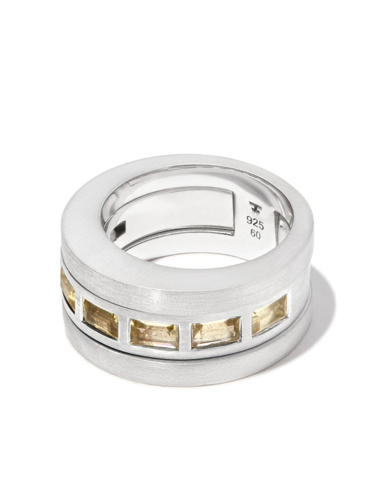 Sterling Silver Vault Double Arch Quartz Ring