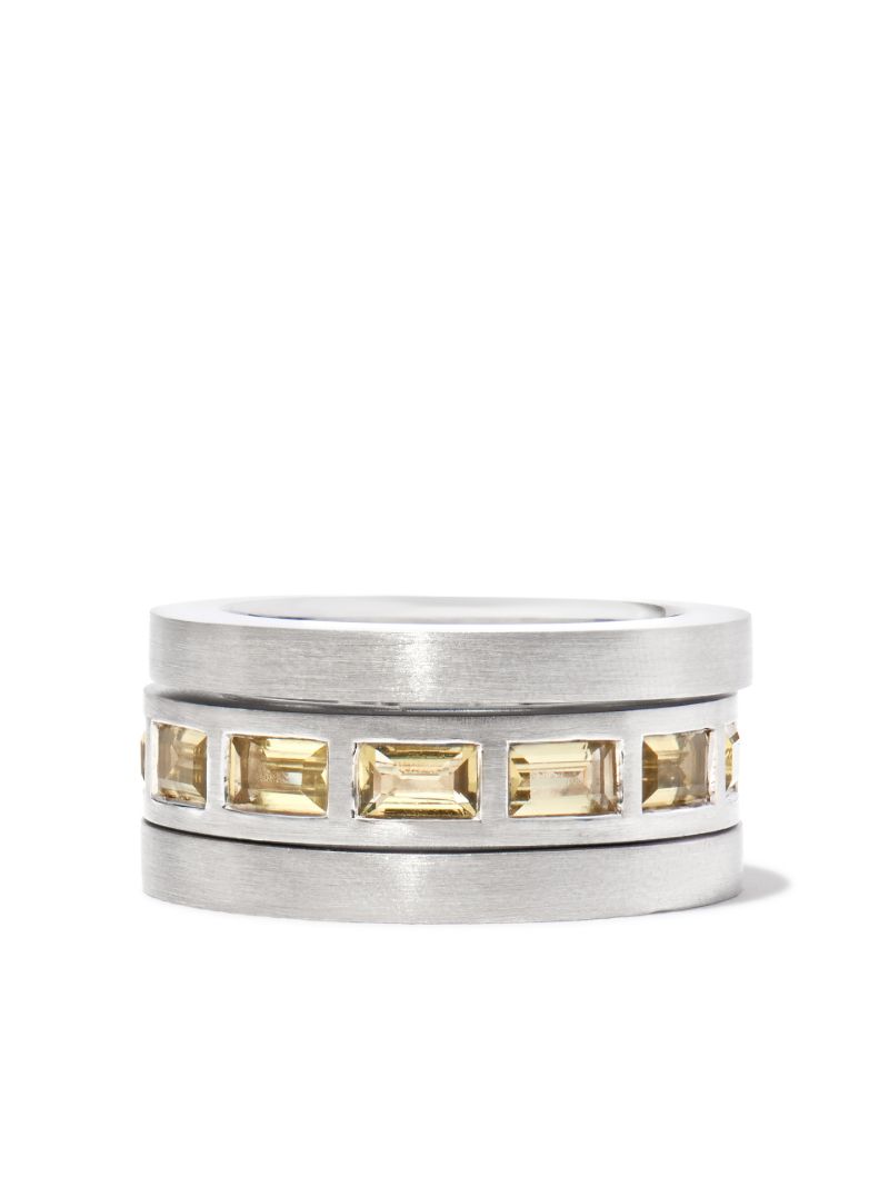 Sterling Silver Vault Double Arch Quartz Ring