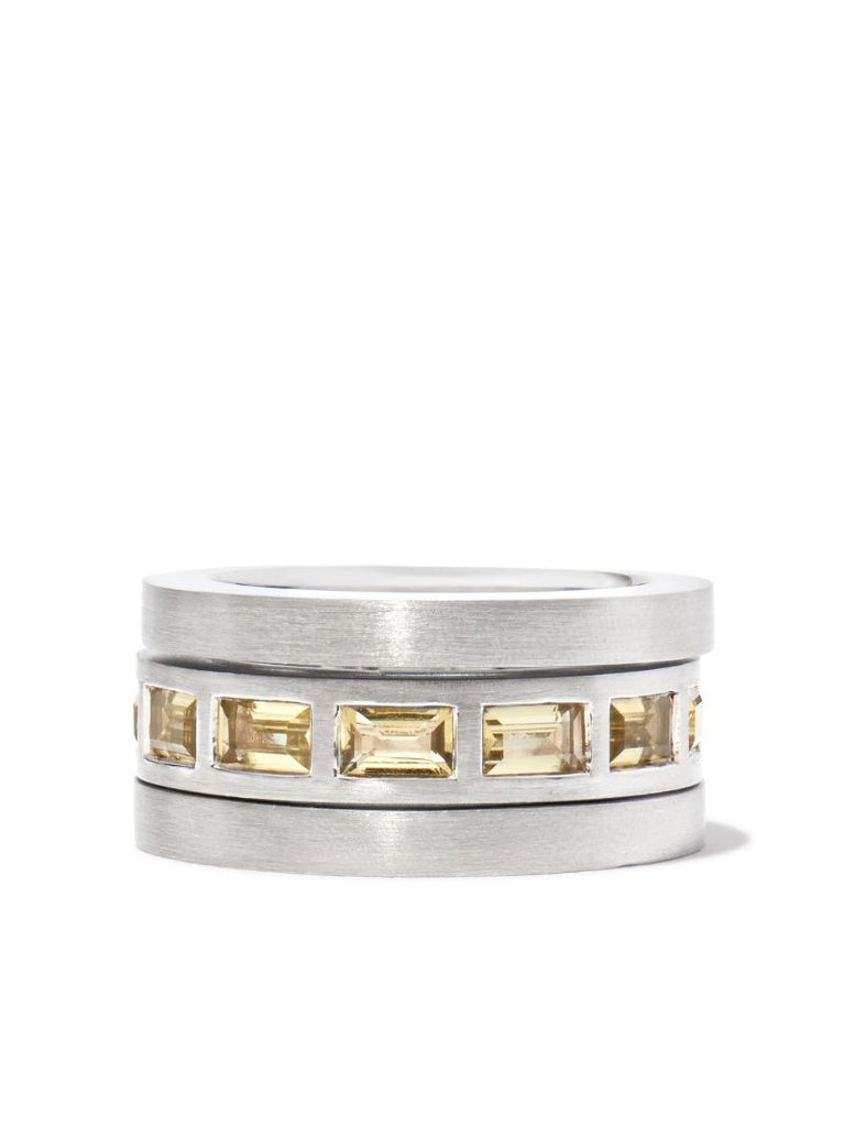 Sterling Silver Vault Double Arch Quartz Ring