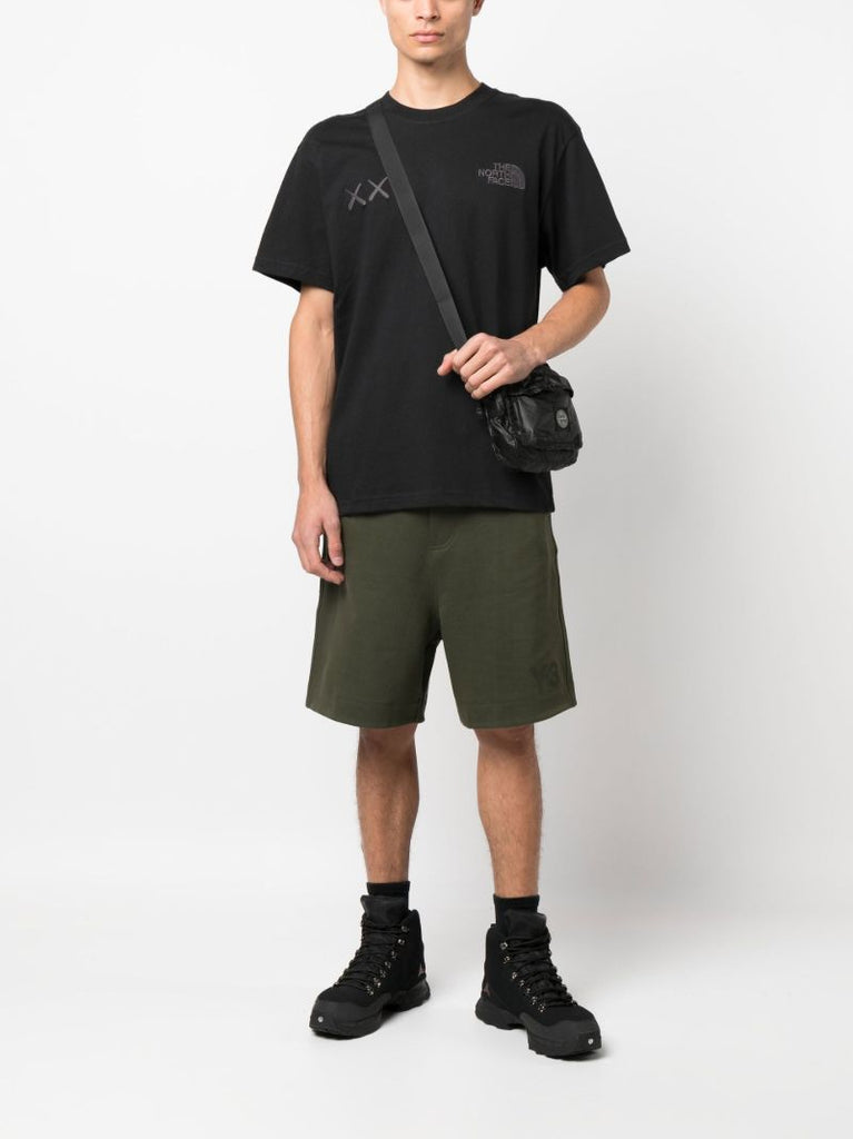 Green Logo Patch Cotton Running Shorts