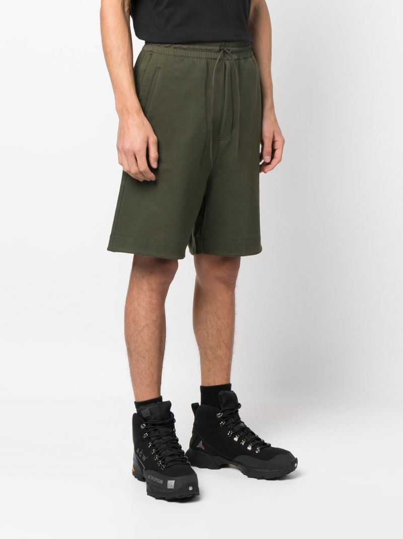 Green Logo Patch Cotton Running Shorts