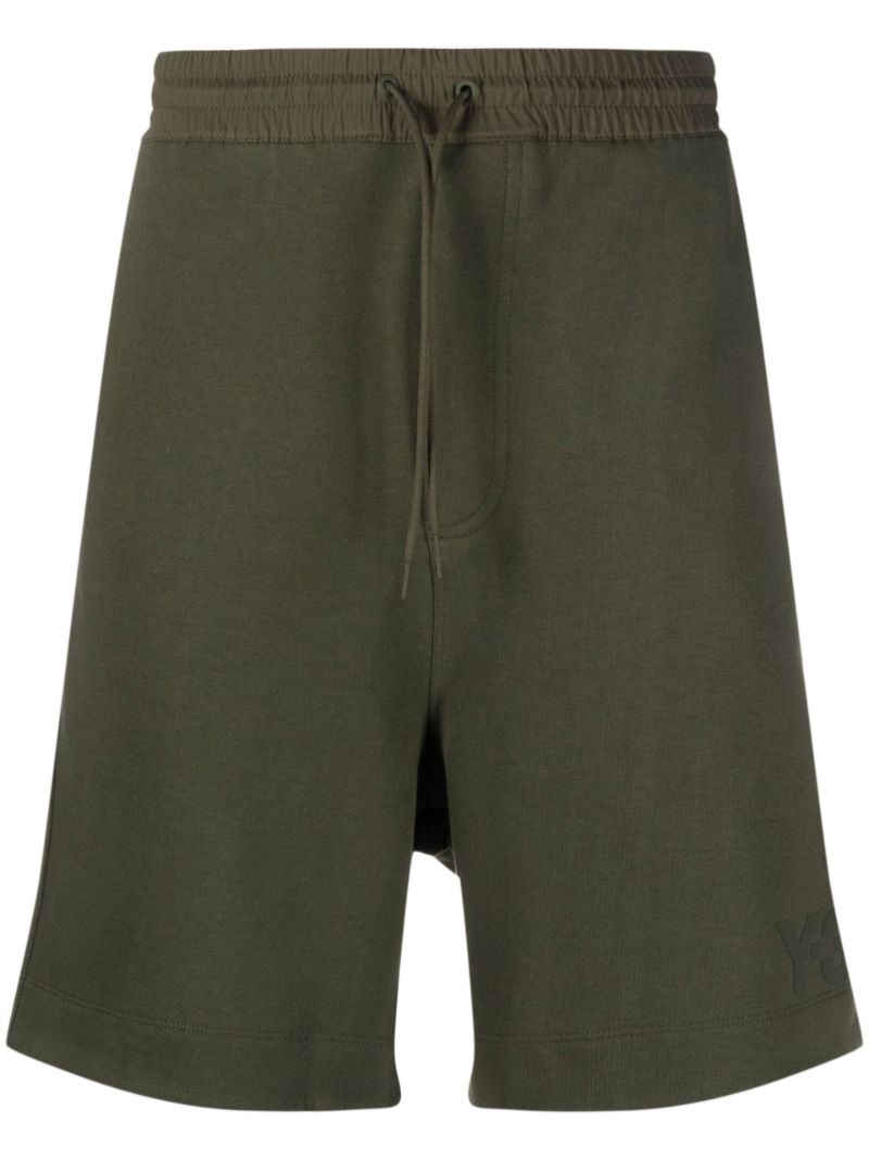 Green Logo Patch Cotton Running Shorts