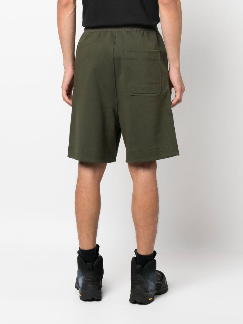 Green Logo Patch Cotton Running Shorts