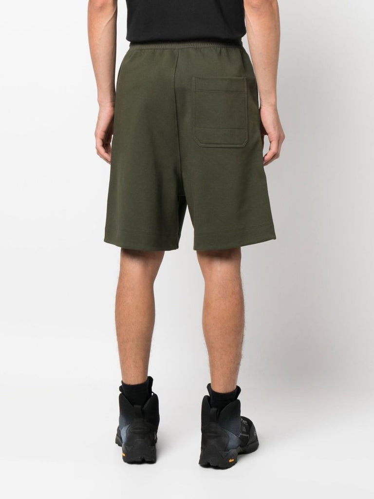 Green Logo Patch Cotton Running Shorts
