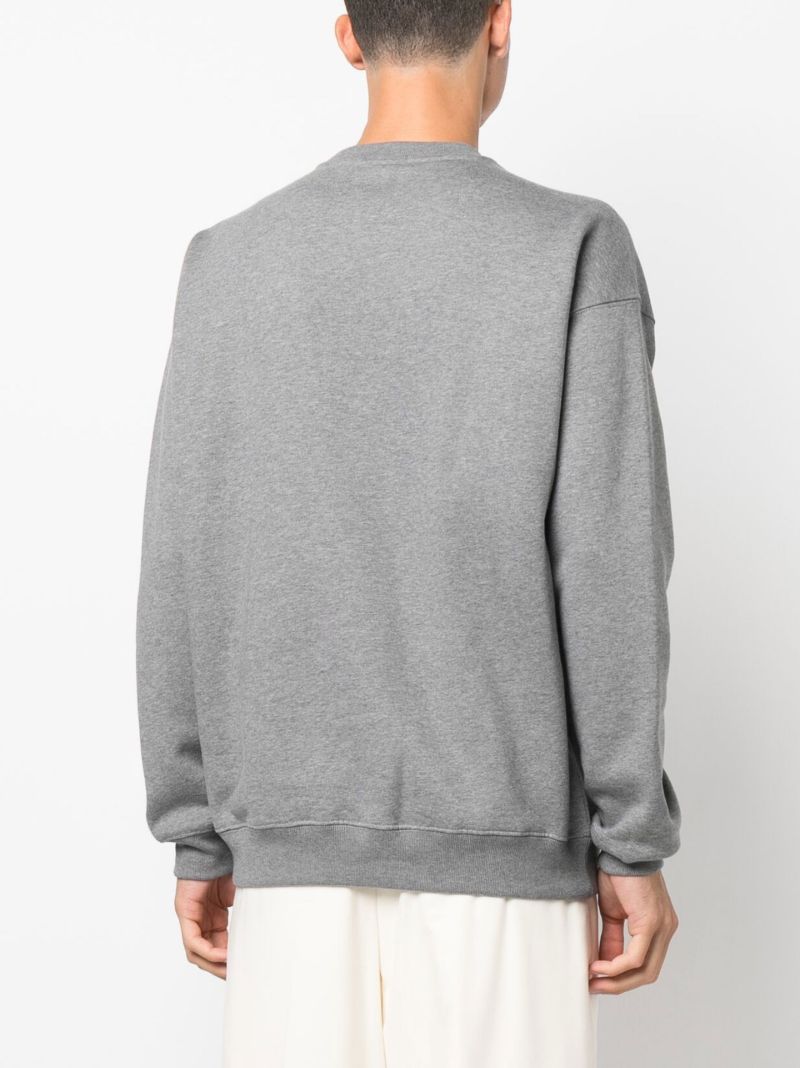 Grey Medusa Embroidered Cotton Sweatshirt