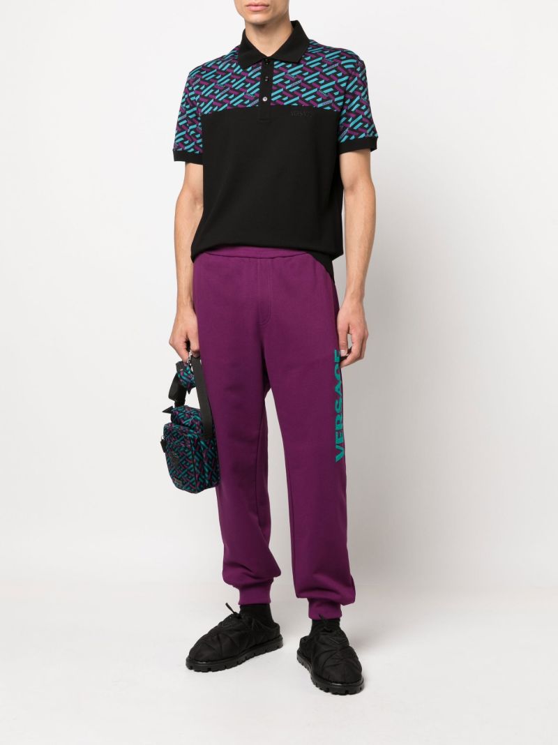Purple Logo Print Track Pants