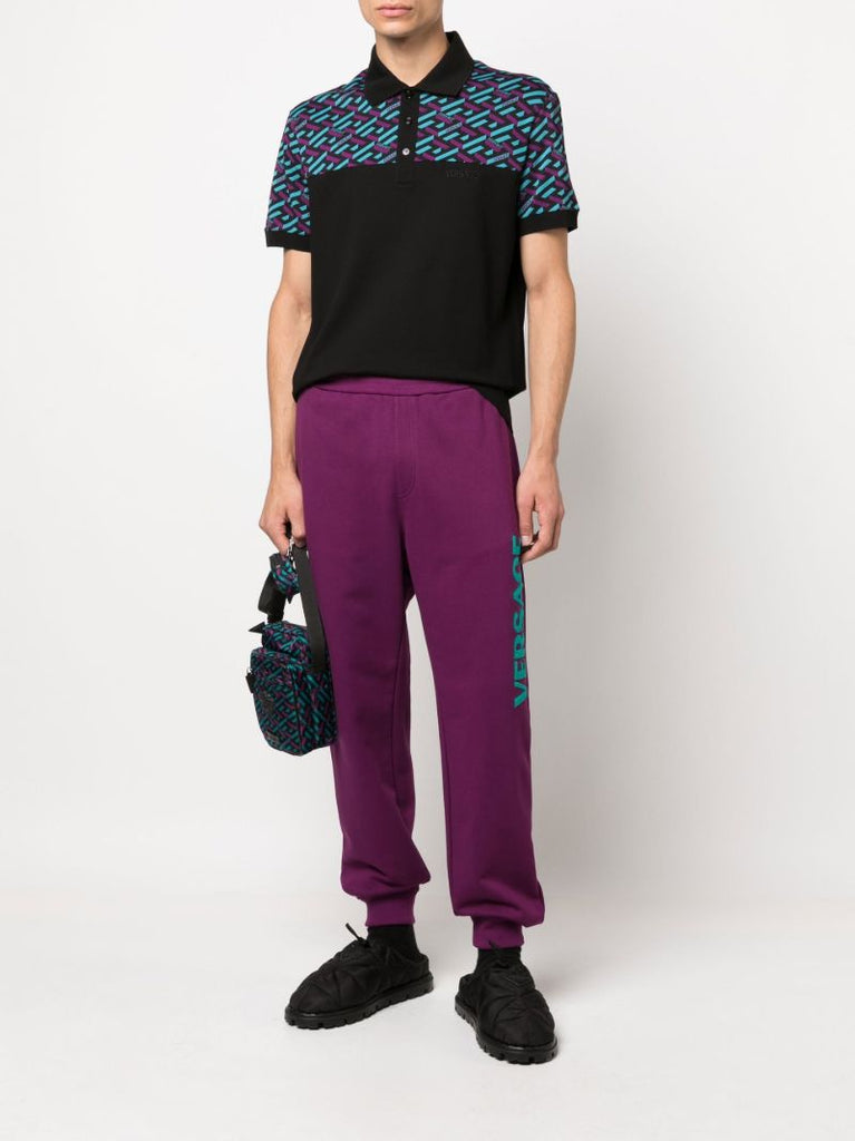 Purple Logo Print Track Pants