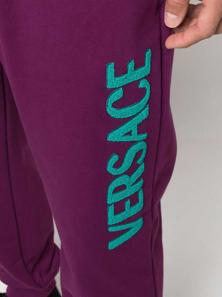 Purple Logo Print Track Pants