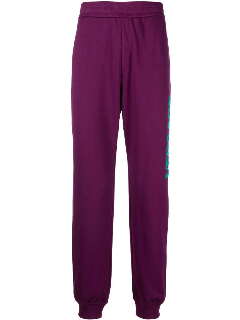 Purple Logo Print Track Pants