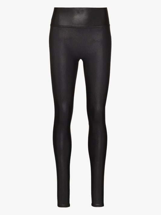 Black Faux Leather Shaping Leggings