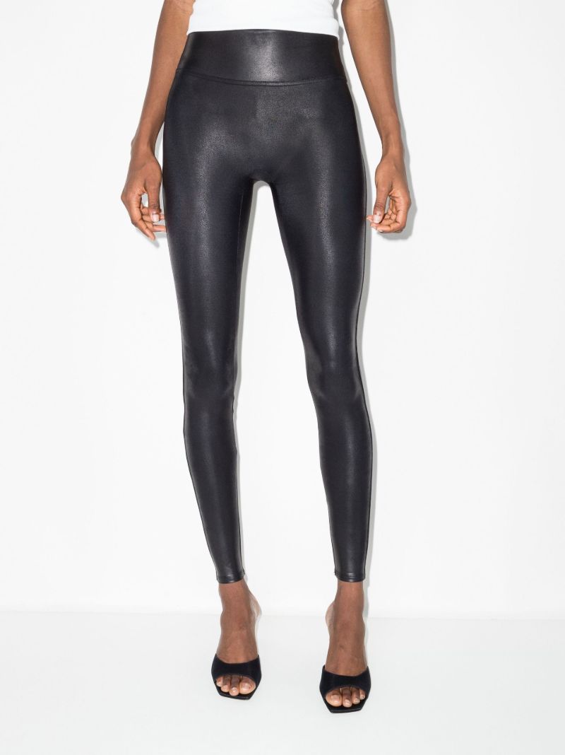 Black Faux Leather Shaping Leggings
