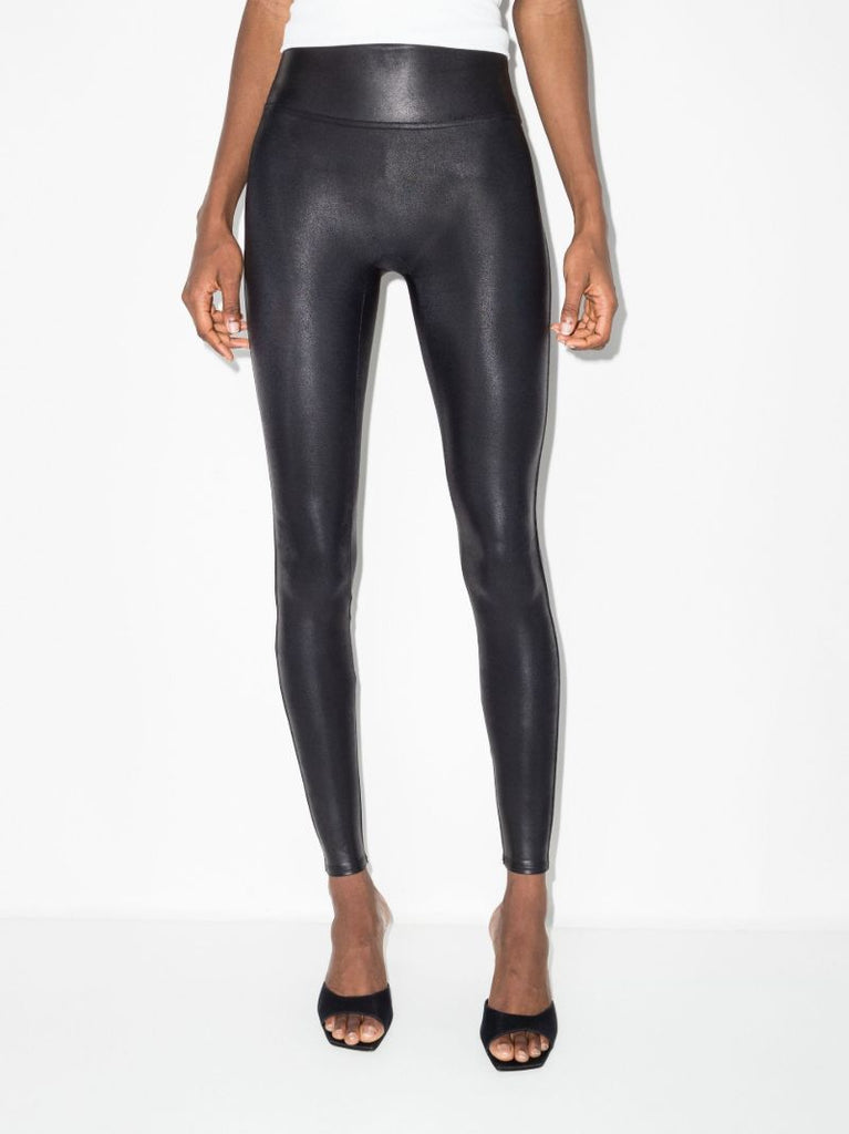 Black Faux Leather Shaping Leggings