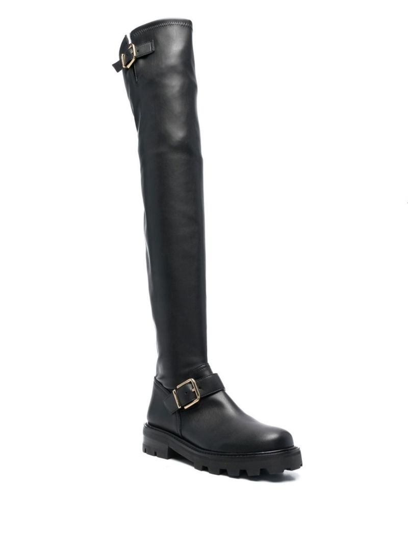 Black Biker Ii Over-the-knee Leather Boots