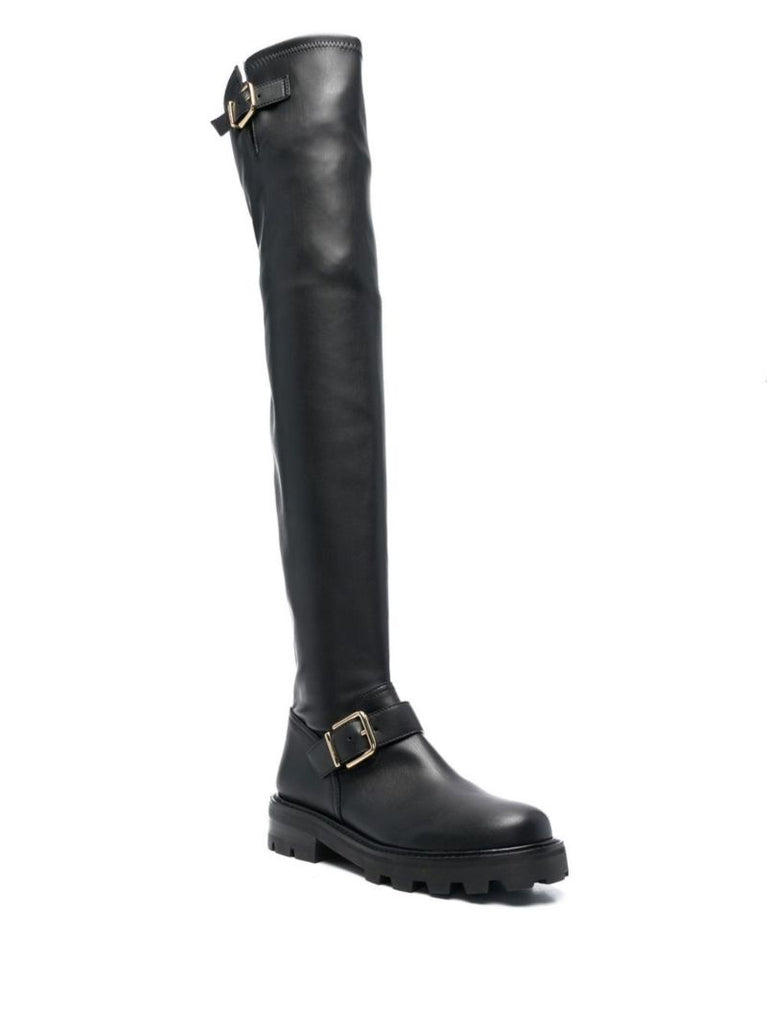 Black Biker Ii Over-the-knee Leather Boots