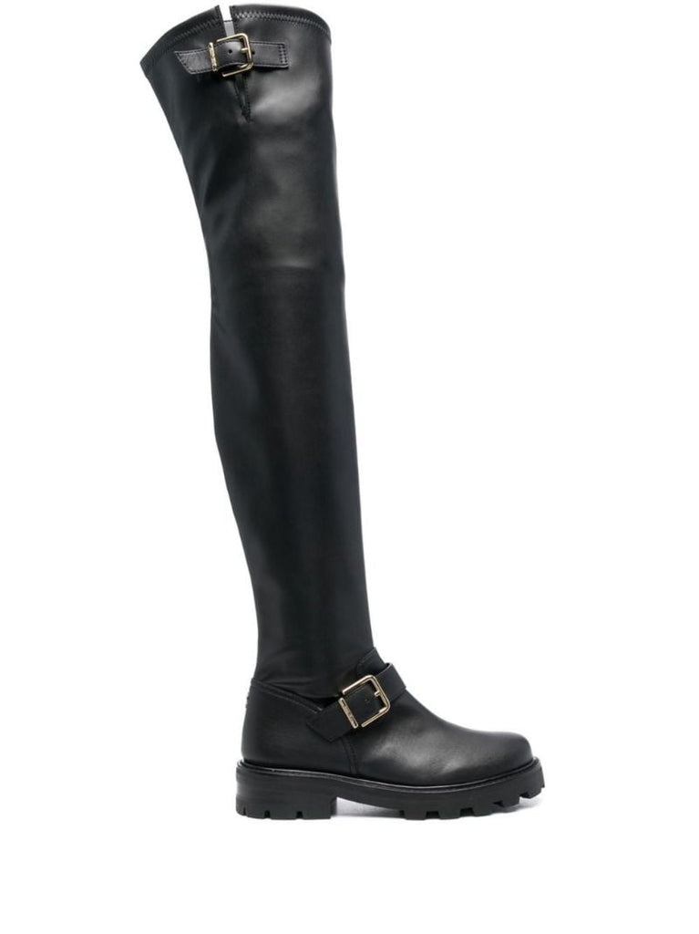 Black Biker Ii Over-the-knee Leather Boots