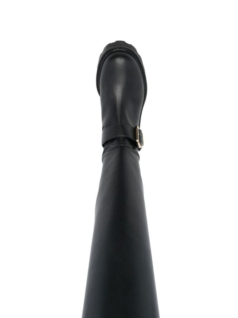Black Biker Ii Over-the-knee Leather Boots