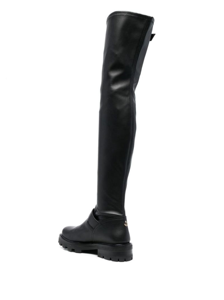 Black Biker Ii Over-the-knee Leather Boots