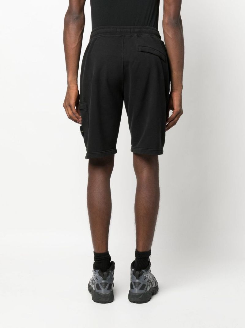 Black Cotton Bermuda Shorts