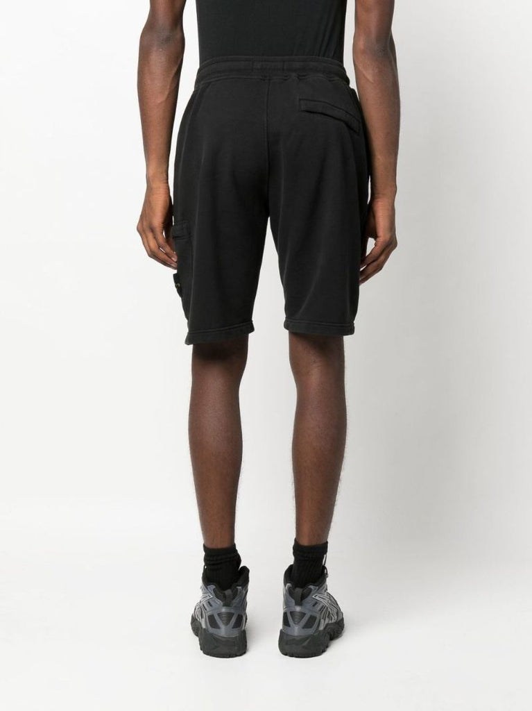 Black Cotton Bermuda Shorts