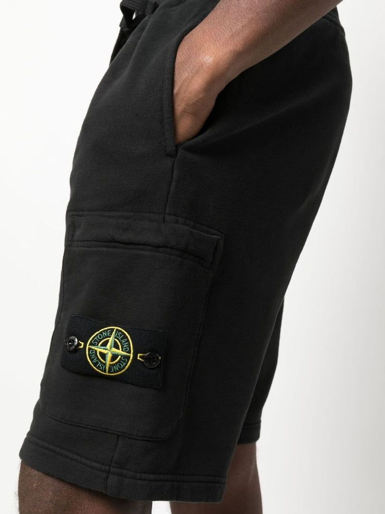 Black Cotton Bermuda Shorts