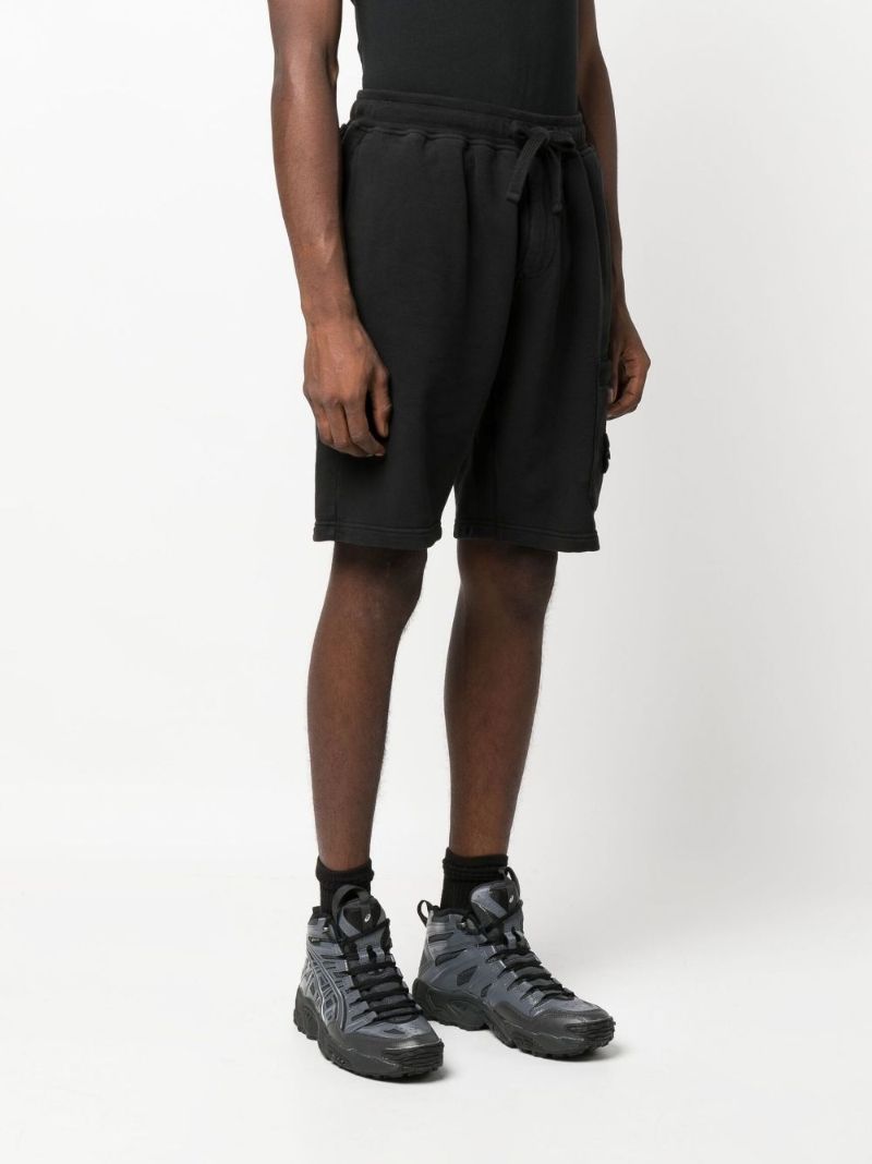 Black Cotton Bermuda Shorts