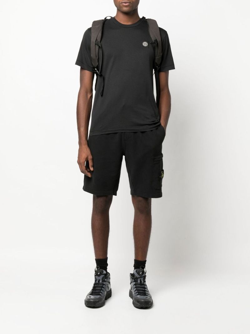 Black Cotton Bermuda Shorts