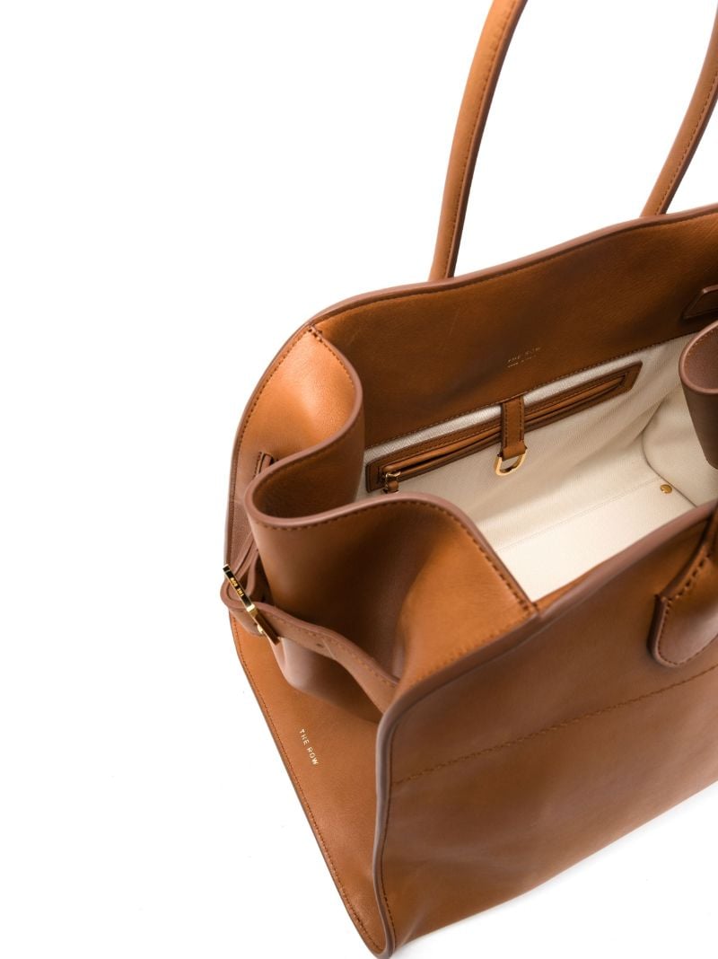Brown Soft Margaux 15 Leather Tote Bag