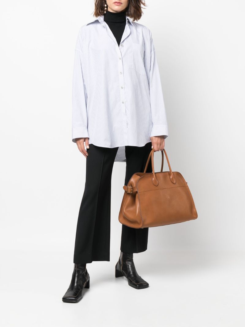 Brown Soft Margaux 15 Leather Tote Bag