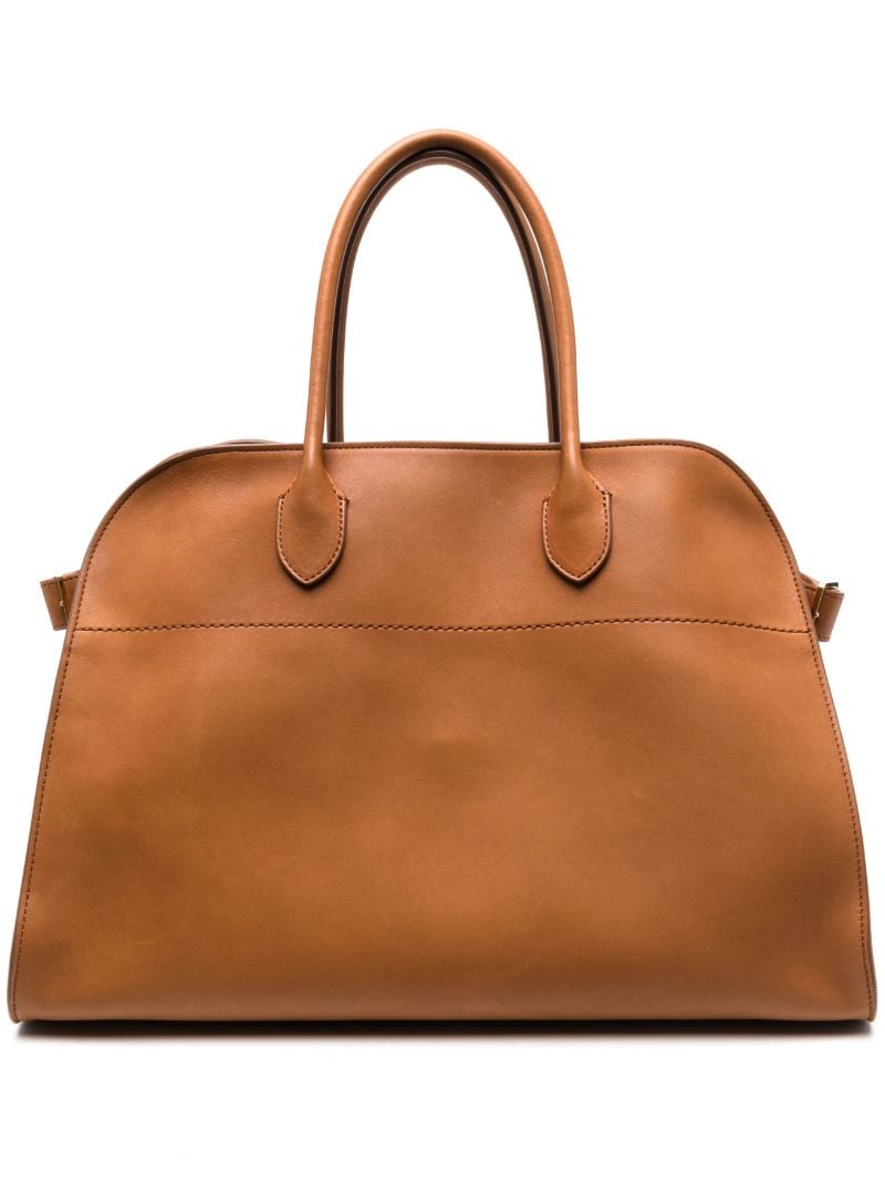 Brown Soft Margaux 15 Leather Tote Bag