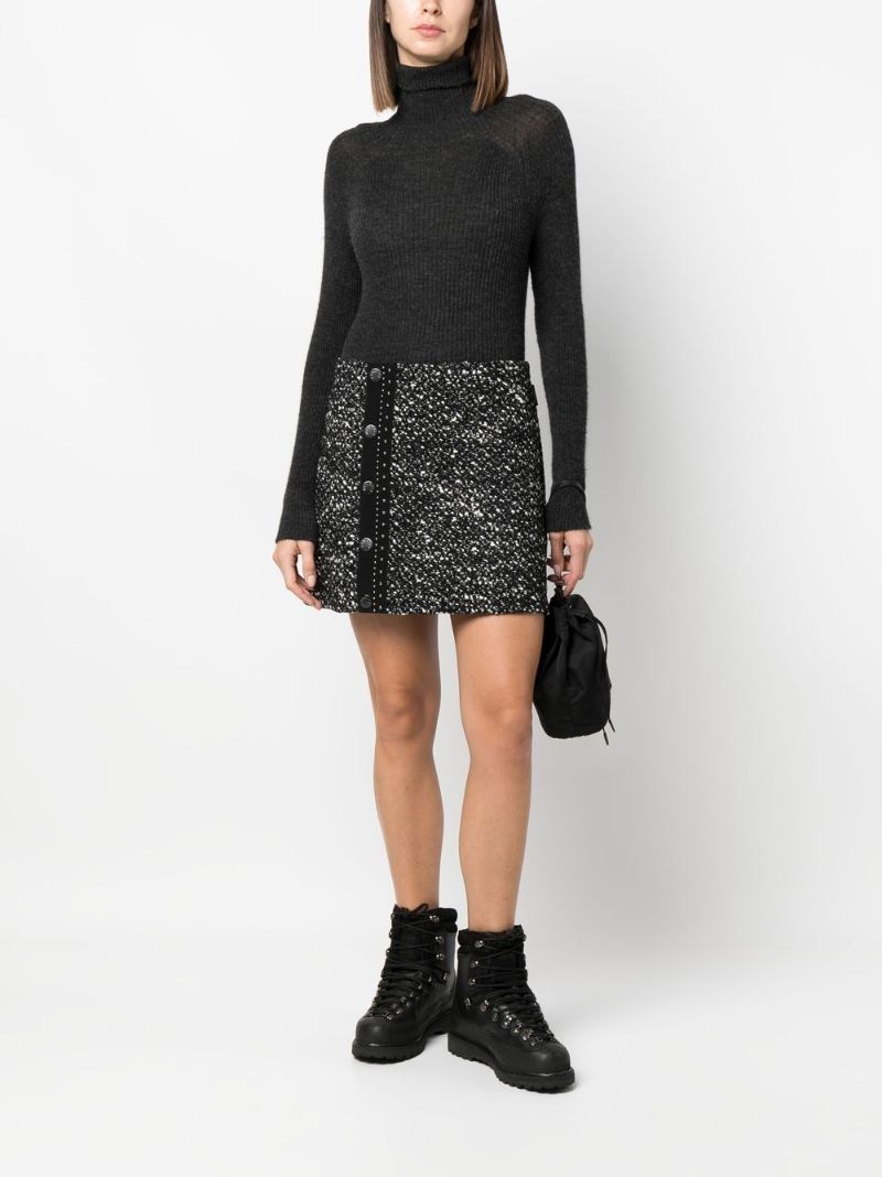 Black Tweed Mini Skirt