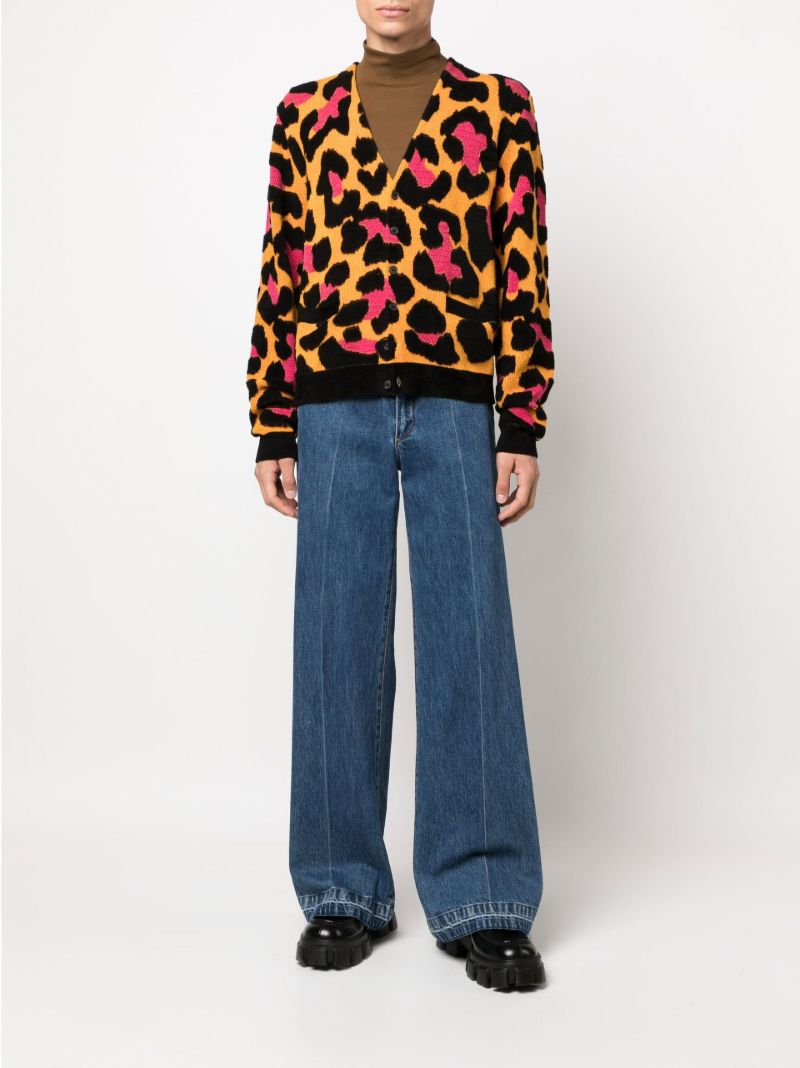 Orange Serie Leopard Print Cardigan