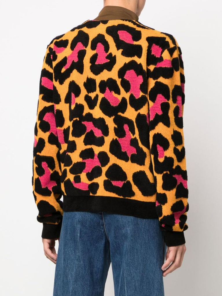 Orange Serie Leopard Print Cardigan
