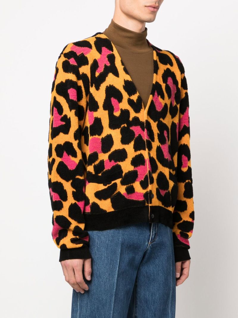 Orange Serie Leopard Print Cardigan
