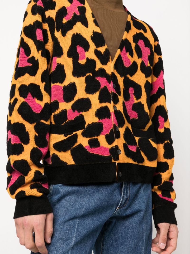 Orange Serie Leopard Print Cardigan