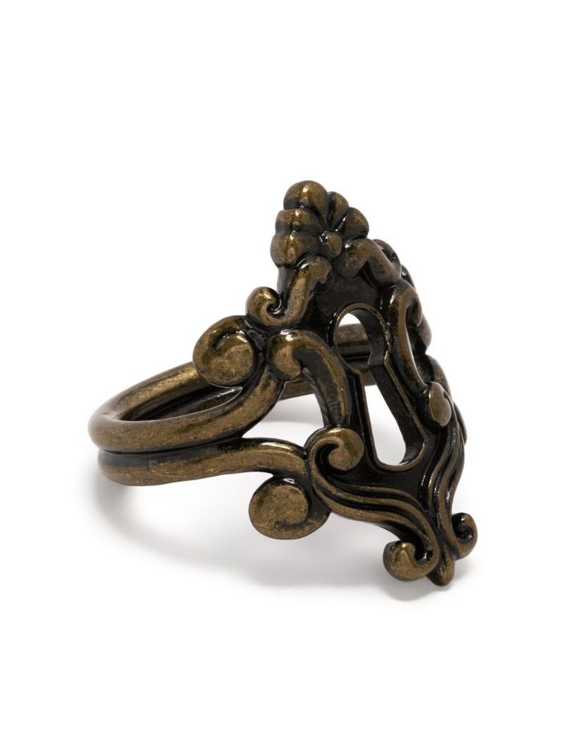 Gold-tone Baroque Keyhole Ring