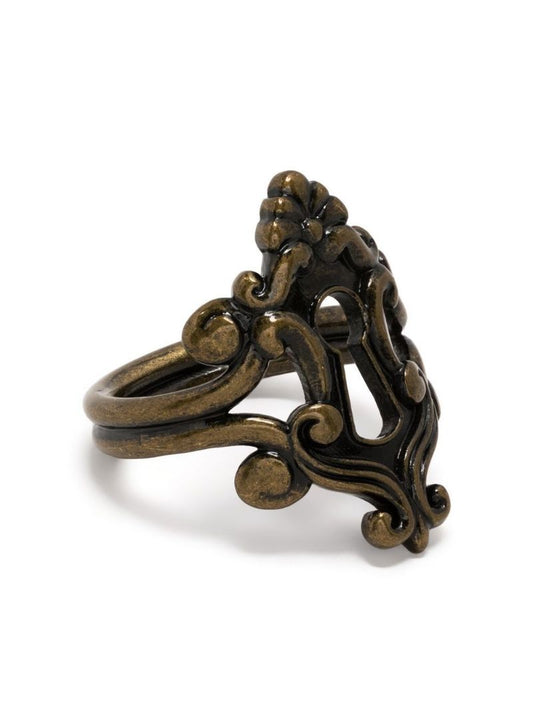 Gold-tone Baroque Keyhole Ring
