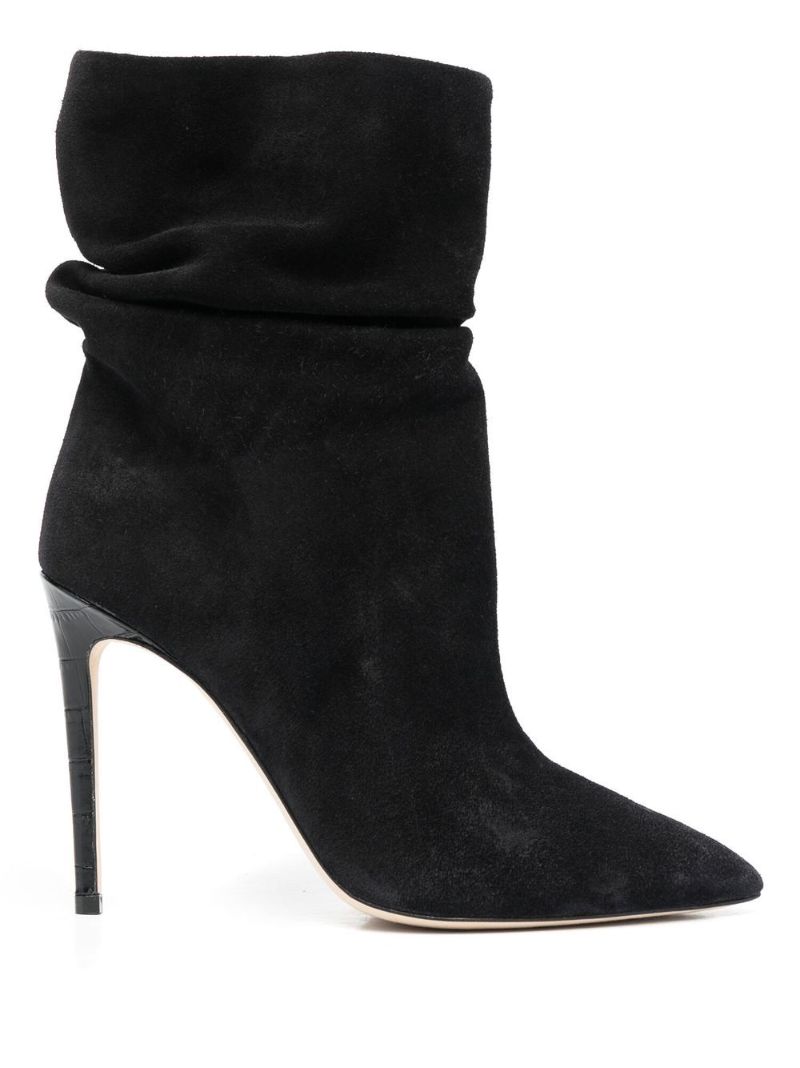 Black Stiletto Slouchy Suede Boots