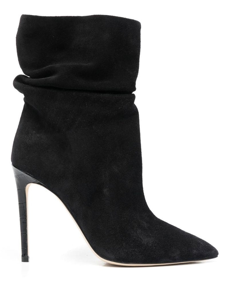 Black Stiletto Slouchy Suede Boots