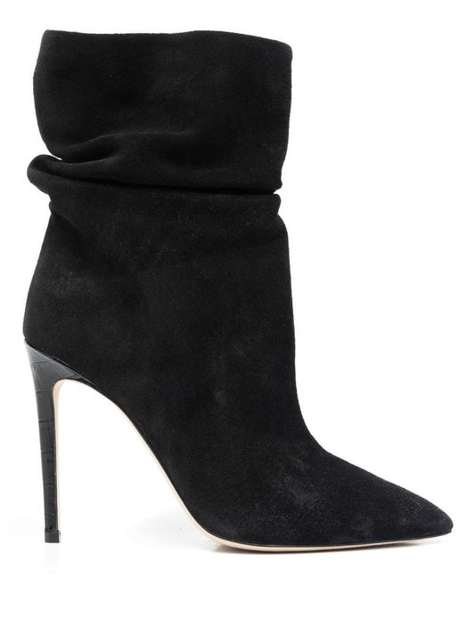 Black Stiletto Slouchy Suede Boots