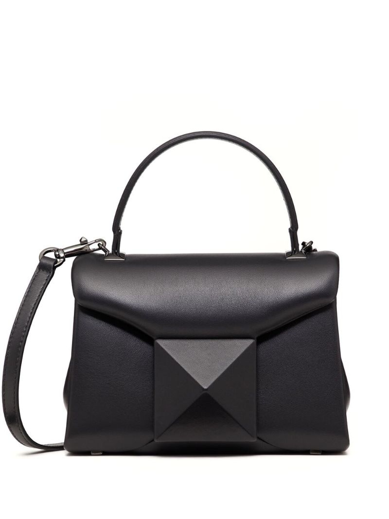 Black One Stud Mini Top Handle Bag