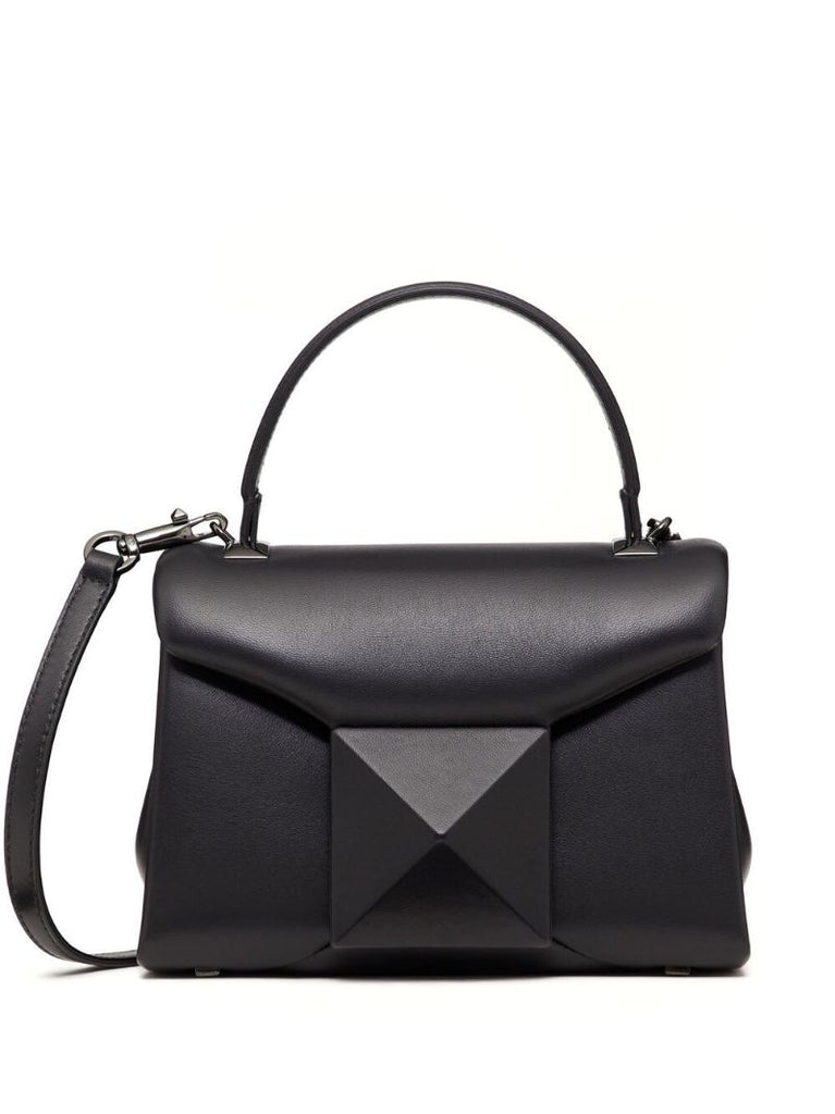 Black One Stud Mini Top Handle Bag