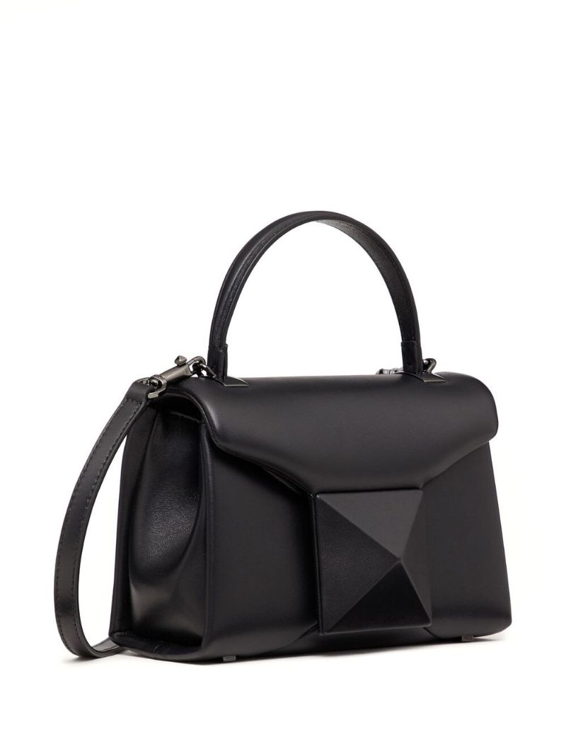 Black One Stud Mini Top Handle Bag