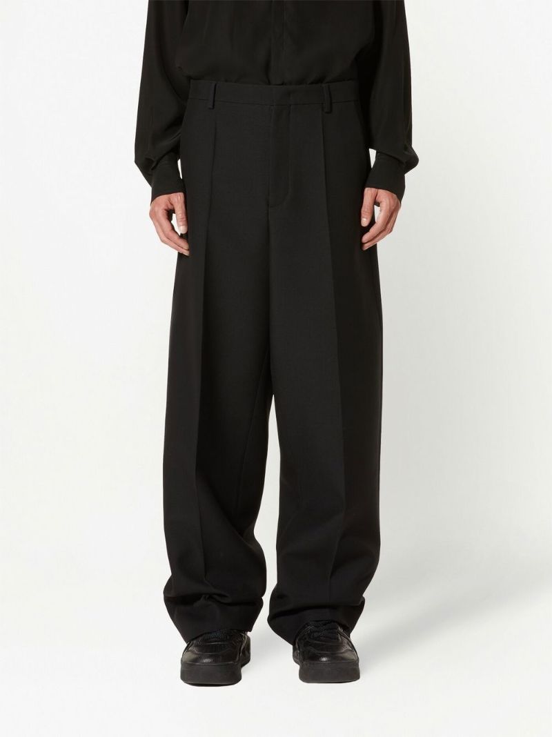 Black Crepe Couture Tailored Trousers